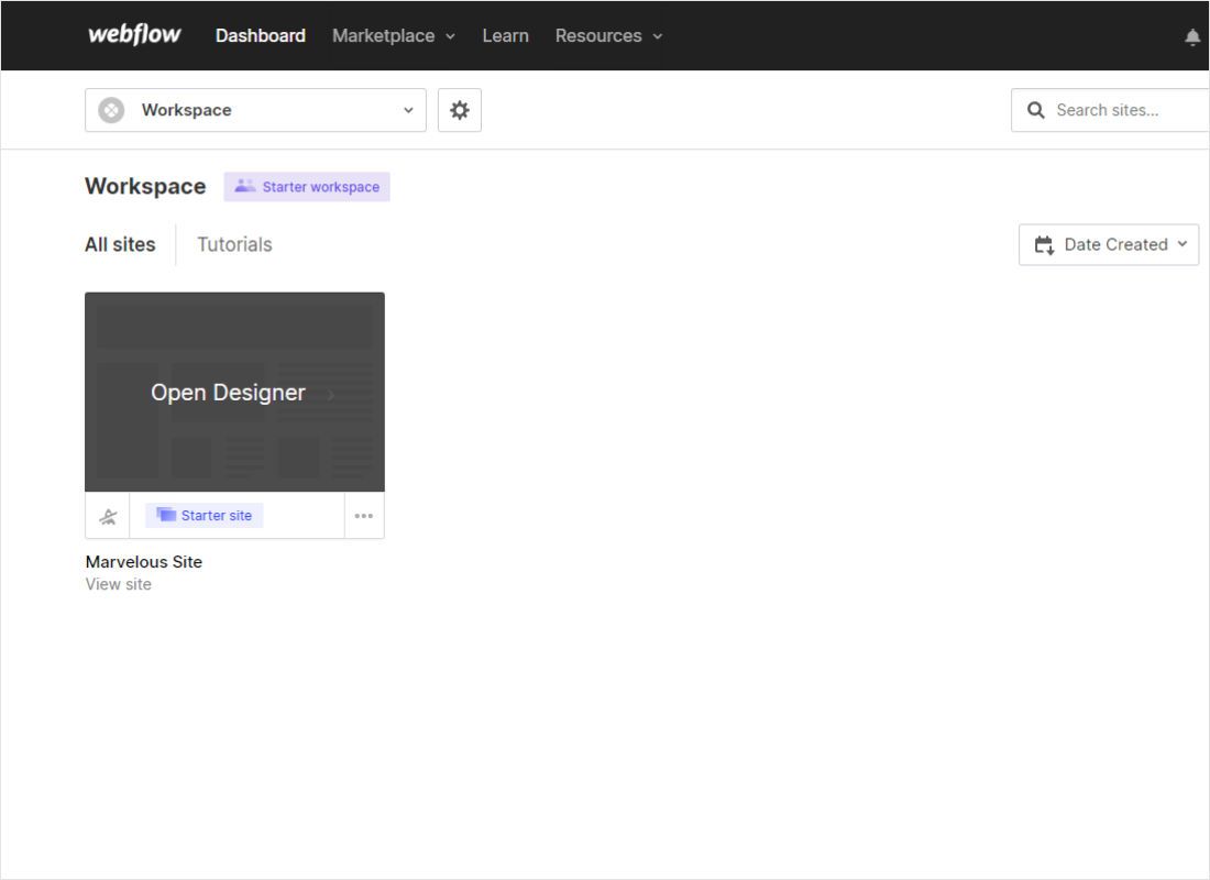 Find the project on your Dashboard and click Open Designer . Check the plan badge under the thumbnail: a Start