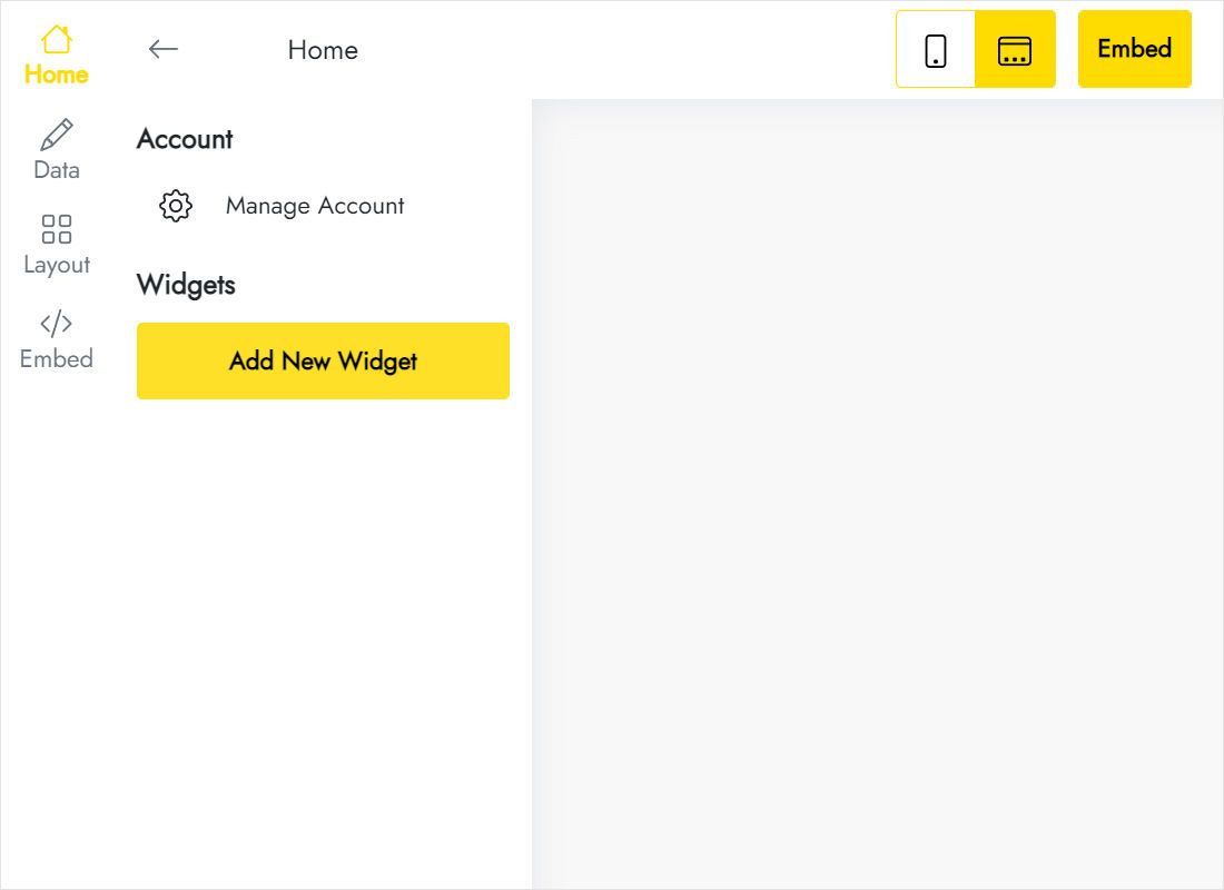 List of widget types with Facebook Feed among them