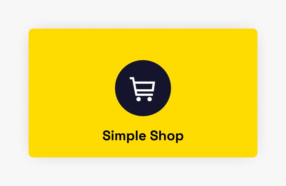 Shop block with product cards on a Mobirise page