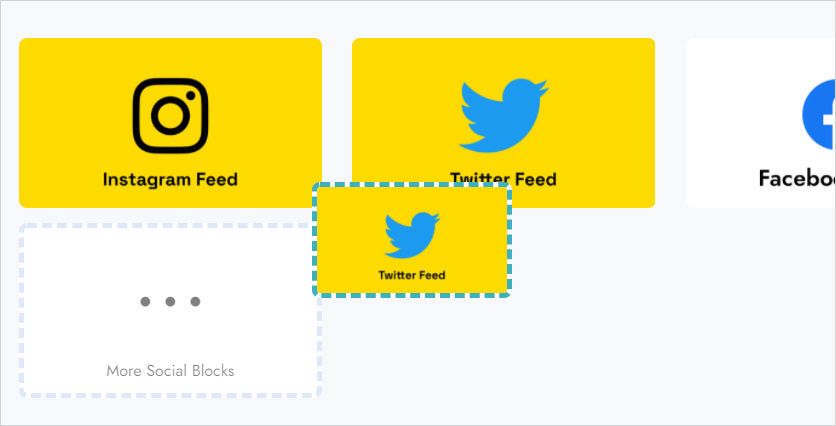 Tweets block inserted into a page layout