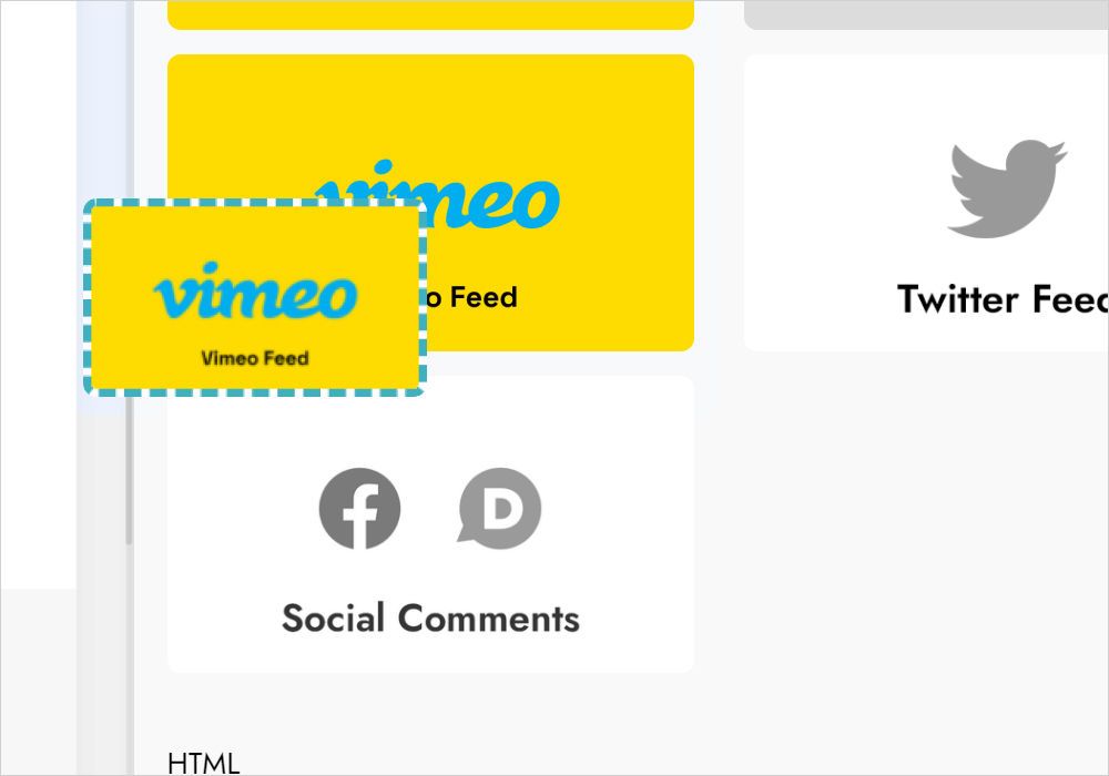 Data tab with the button to connect a Vimeo account